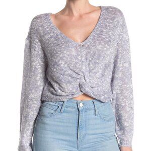 BCBGENERATION New Cropped Metallic Blue Twist Knot